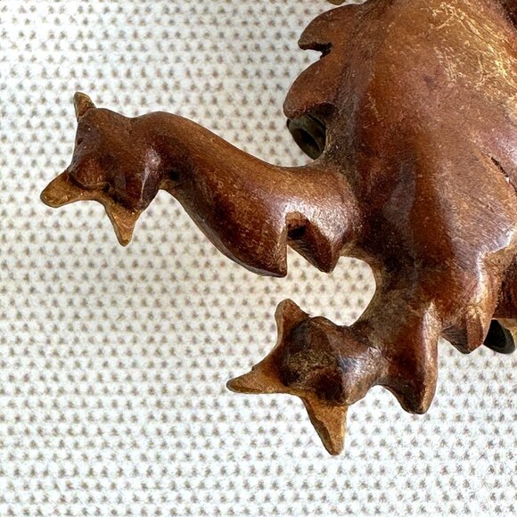 Vintage Wooden Dragon Pin - Picture 5 of 7